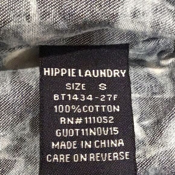 Hippie Laundry Blue White Tie Dye Rectangular Drape Batwing Tank Top - Picture 10 of 11